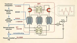 How Does an 87T Relay Prevent Transformer Inrush False Tripping?