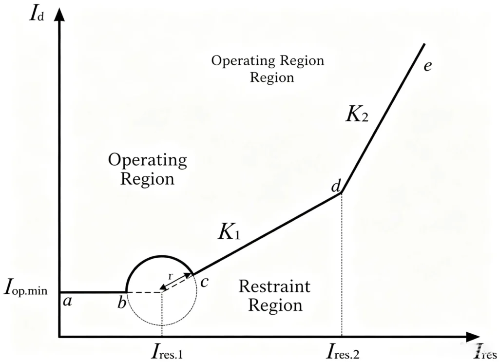 Differential Relay Operating Characteristic Curve