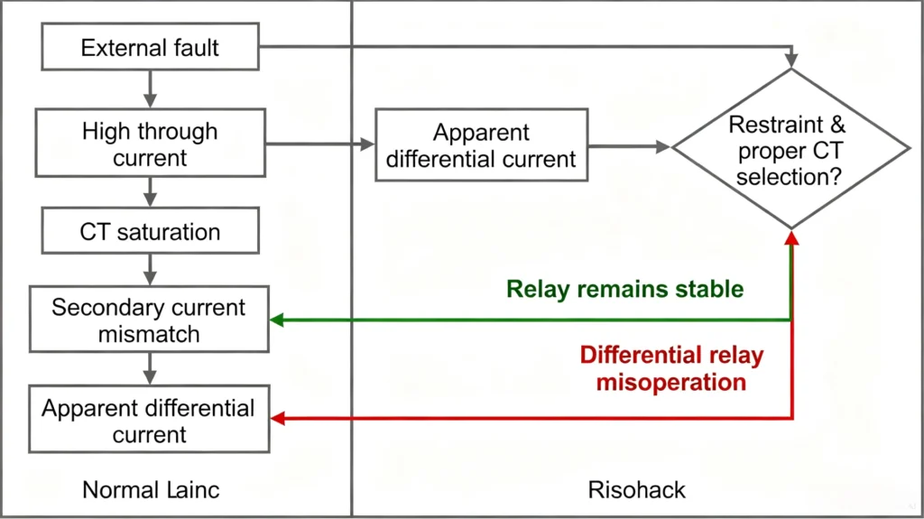 How CT Saturation Affects Differential Relay Operation