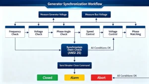 Working Flow of Generator Synchronizing Panel