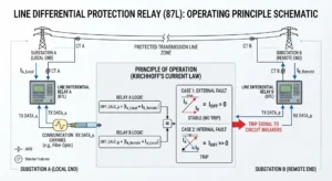 line differential protection relay working principle