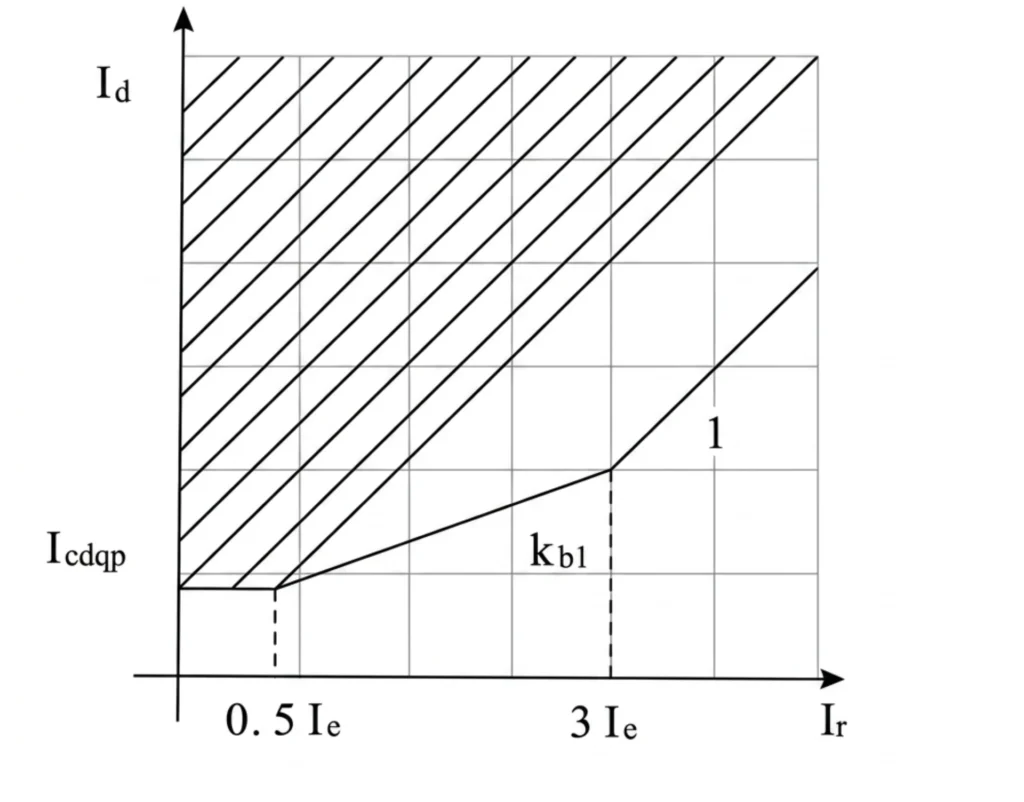 Typical slope settings for transformer differential protection