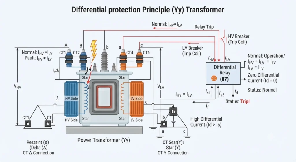 Differential Protection for Star-Star Transformer