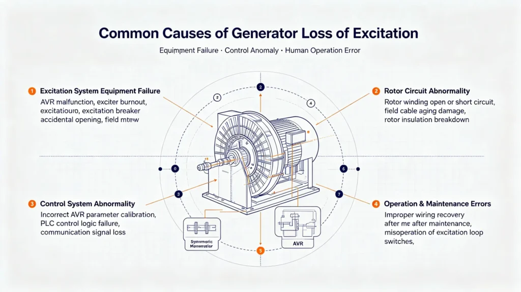 Common Causes of Generator Loss of Excitation