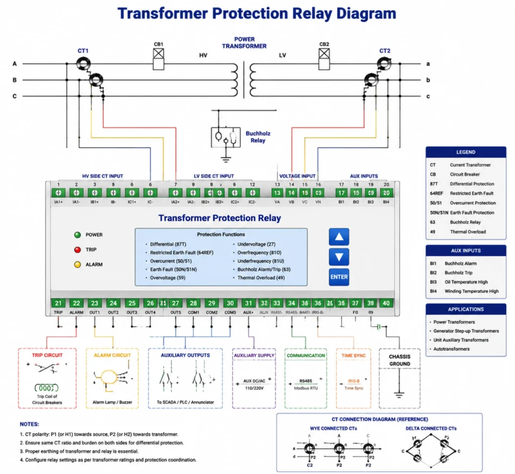 Transformer Protection Relay diagram