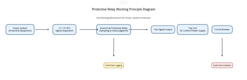 Protective Relay Working Principle Diagram