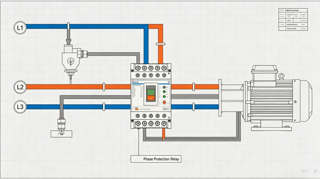 Three-phase power system diagram