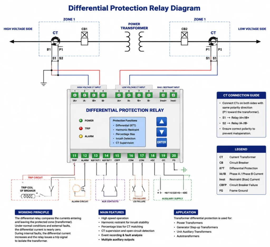 Differential Protection Relay diagram
