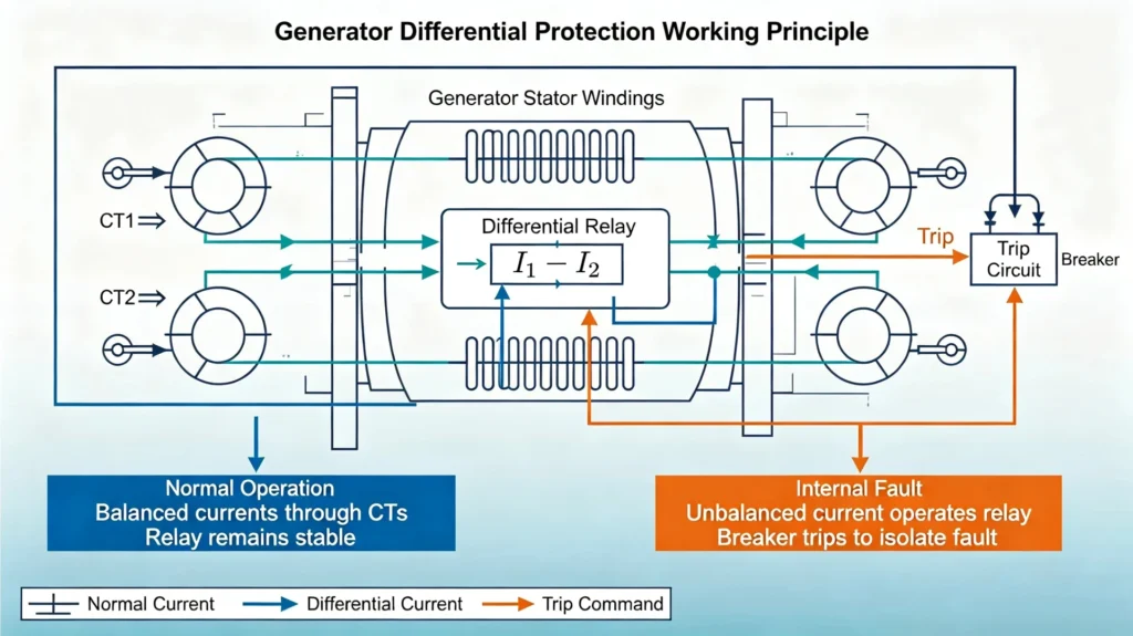 generator differential protection working principle