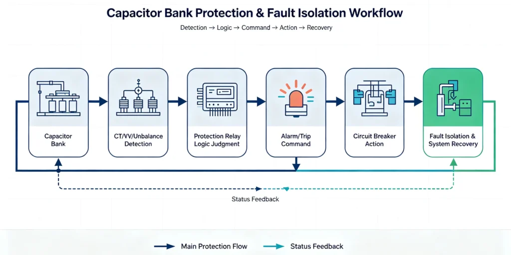 Capacitor Bank Protection & Fault Isolation Workflow