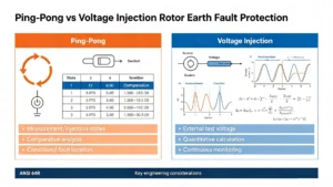 Ping-Pong vs Voltage Injection Rotor Earth Fault Protection