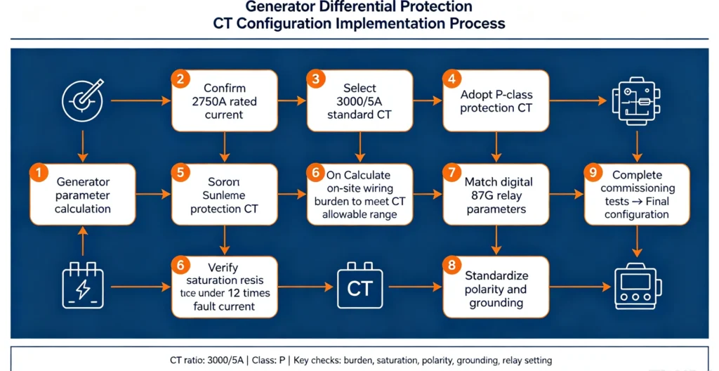 Generator Differential Protection
CT Configuration Implementation Process