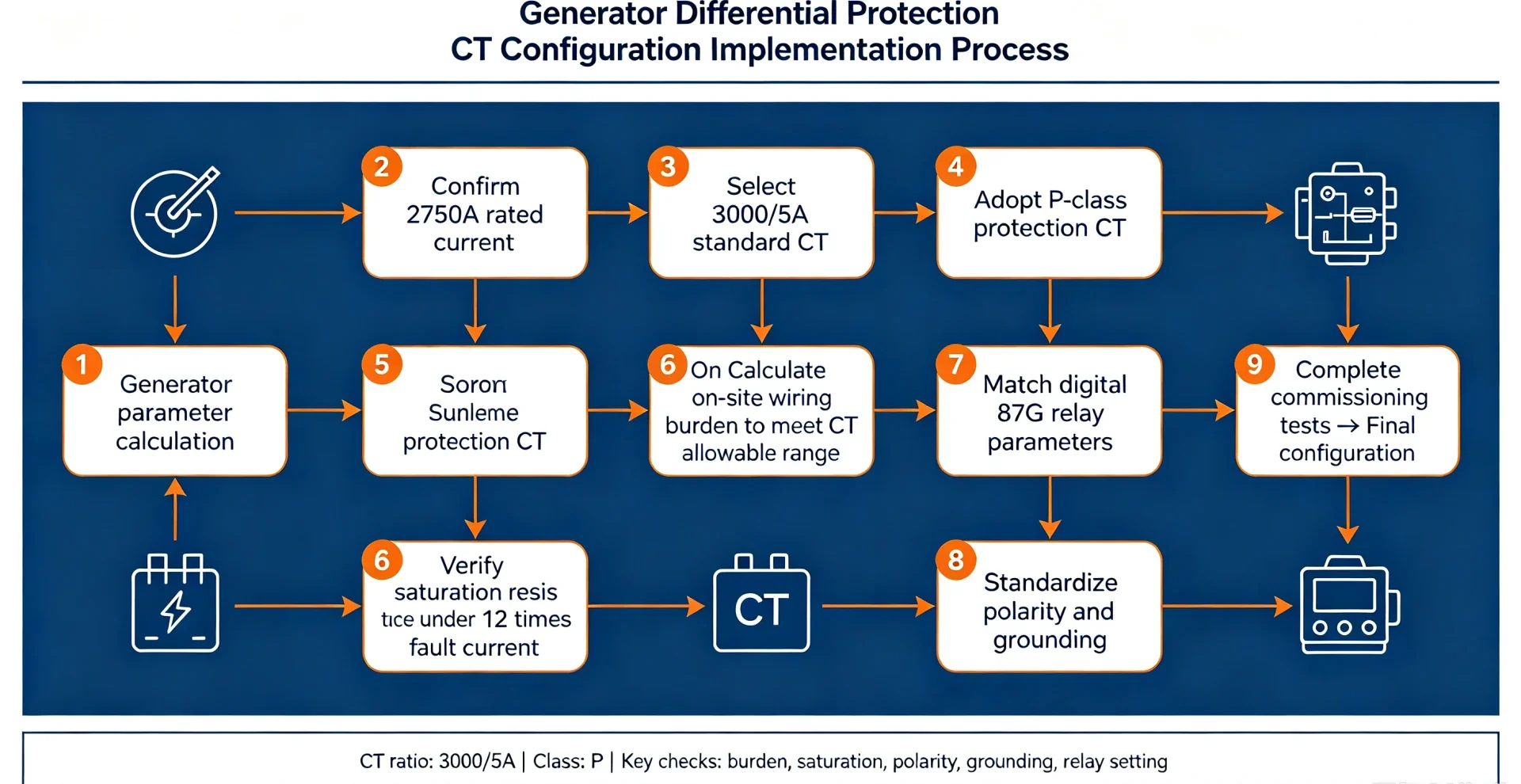 Generator Differential Protection CT Configuration Implementation Process